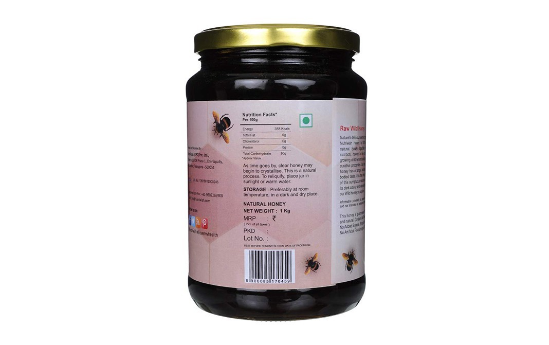 Nutriwish Honey Wild Forest    Glass Jar  1 kilogram
